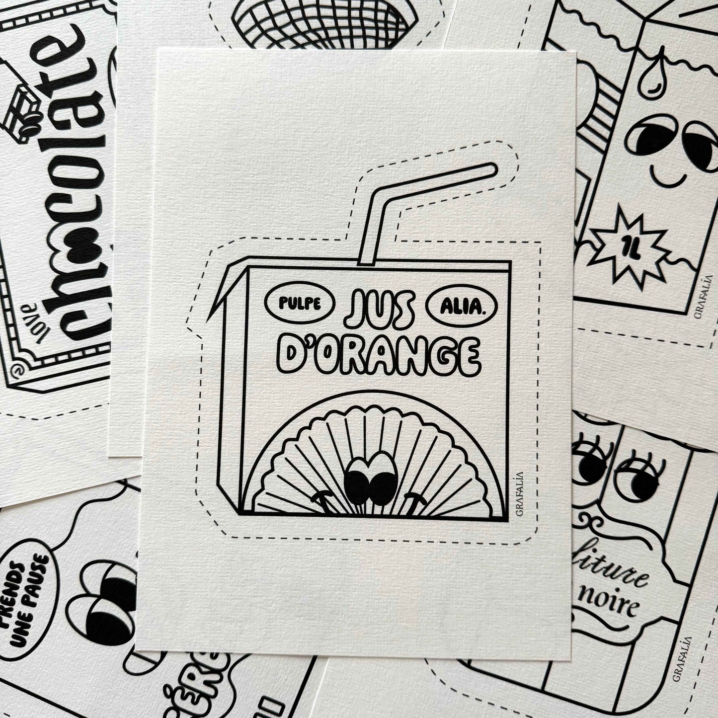 Lot de 6 coloriages à découper