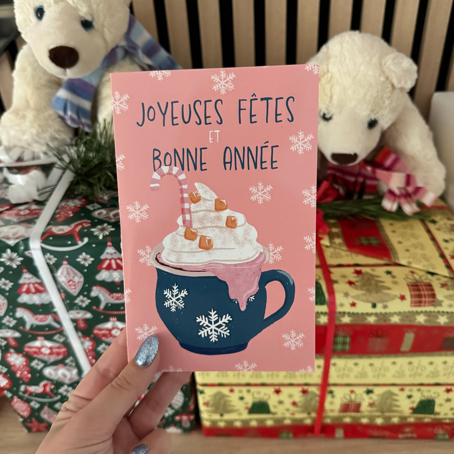 Carte de voeux chocolat chaud