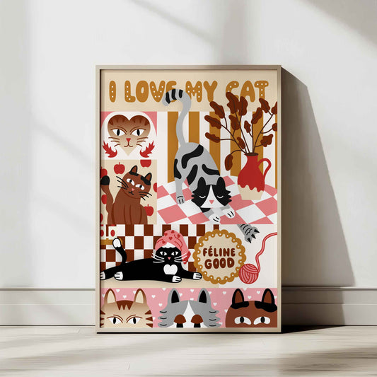 Affiche A4 - I love my cat