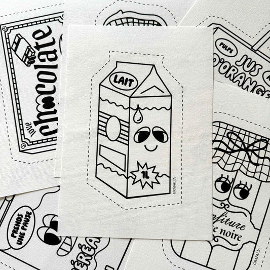 Lot de 6 coloriages à découper