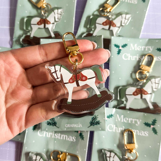 Porte-clé epoxy CHEVAL À BASCULE